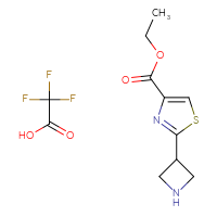 Chemical structure of ethyl 2-(azetidin-3-yl)-1,3-thiazole-4-carboxylate; trifluoroacetic acid - CSSB02515445446