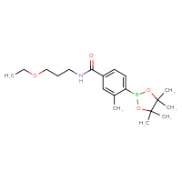 Chemical structure of N-(3-ethoxypropyl)-3-methyl-4-(4,4,5,5-tetramethyl-1,3,2-dioxaborolan-2-yl)benzamide - CSSB02533259944