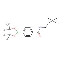 Chemical structure of N-({spiro[2.2]pentan-1-yl}methyl)-4-(4,4,5,5-tetramethyl-1,3,2-dioxaborolan-2-yl)benzamide - CSSB02526921056