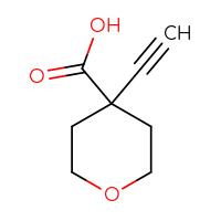 Chemical structure of 4-ethynyloxane-4-carboxylic acid - CSSB00135510919