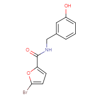 Chemical structure of 5-bromo-N-[(3-hydroxyphenyl)methyl]furan-2-carboxamide - CSSB00007840279