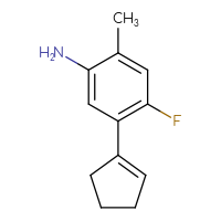 Chemical structure of 5-(cyclopent-1-en-1-yl)-4-fluoro-2-methylaniline - CSSB00014797435