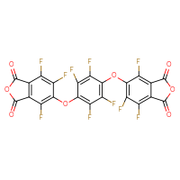 Chemical structure of 4,5,7-trifluoro-6-{2,3,5,6-tetrafluoro-4-[(4,6,7-trifluoro-1,3-dioxo-1,3-dihydro-2-benzofuran-5-yl)oxy]phenoxy}-1,3-dihydro-2-benzofuran-1,3-dione - CSSB18641079935