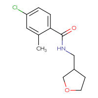 Chemical structure of 4-chloro-2-methyl-N-[(oxolan-3-yl)methyl]benzamide - CSSB01998164751