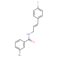 Chemical structure of 3-bromo-N-[(2E)-3-(4-fluorophenyl)prop-2-en-1-yl]benzamide - CSSB21432555383
