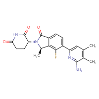 Chemical structure of (3R)-3-[(3R)-5-(6-amino-4,5-dimethylpyridin-2-yl)-4-fluoro-3-methyl-1-oxo-2,3-dihydro-1H-isoindol-2-yl]piperidine-2,6-dione - CSSB20958668987