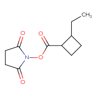 Chemical structure of 2,5-dioxopyrrolidin-1-yl 2-ethylcyclobutane-1-carboxylate - CSSB14829451299