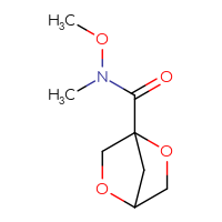 Chemical structure of N-methoxy-N-methyl-2,5-dioxabicyclo[2.2.1]heptane-1-carboxamide - CSSB09895186194