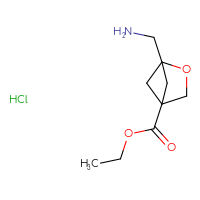 Chemical structure of ethyl 1-(aminomethyl)-2-oxabicyclo[2.1.1]hexane-4-carboxylate hydrochloride - CSSB00103146605