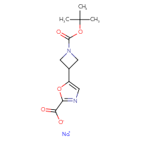 Chemical structure of sodium 5-{1-[(tert-butoxy)carbonyl]azetidin-3-yl}-1,3-oxazole-2-carboxylate - CSSB20271085733