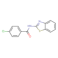 Chemical structure of N-(1,3-benzothiazol-2-yl)-4-chlorobenzamide - CSSB00028004892