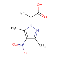 Chemical structure of 2-(3,5-dimethyl-4-nitro-1H-pyrazol-1-yl)propanoic acid - CSSB00000759206
