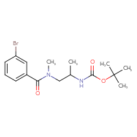 Chemical structure of tert-butyl N-{1-[1-(3-bromophenyl)-N-methylformamido]propan-2-yl}carbamate - CSSB00106133047