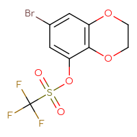 Chemical structure of 7-bromo-2,3-dihydro-1,4-benzodioxin-5-yl trifluoromethanesulfonate - CSSB06728261529