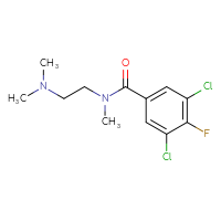 Chemical structure of 3,5-dichloro-N-[2-(dimethylamino)ethyl]-4-fluoro-N-methylbenzamide - CSSB01046256656