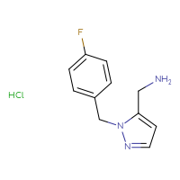 Chemical structure of 1-{1-[(4-fluorophenyl)methyl]-1H-pyrazol-5-yl}methanamine hydrochloride - CSSB06359885408
