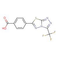 Chemical structure of 4-[3-(trifluoromethyl)-[1,2,4]triazolo[3,4-b][1,3,4]thiadiazol-6-yl]benzoic acid - CSSB00121599080