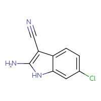 Chemical structure of 2-amino-6-chloro-1H-indole-3-carbonitrile - CSSB00000749550