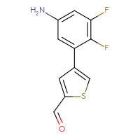 Chemical structure of 4-(5-amino-2,3-difluorophenyl)thiophene-2-carbaldehyde - CSSB00102700624