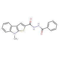 Chemical structure of N'-{8-methyl-8H-thieno[2,3-b]indole-2-carbonyl}benzohydrazide - CSSB00105570417
