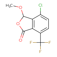 Chemical structure of 4-chloro-3-methoxy-7-(trifluoromethyl)-1,3-dihydro-2-benzofuran-1-one - CSSB02521412742