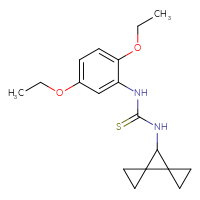 Chemical structure of 1-(2,5-diethoxyphenyl)-3-{dispiro[2.0.2⁴.1³]heptan-7-yl}thiourea - CSSB01132711417