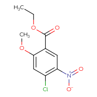 Chemical structure of ethyl 4-chloro-2-methoxy-5-nitrobenzoate - CSSB00150700404