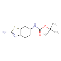 Chemical structure of tert-butyl N-[(6R)-2-amino-4,5,6,7-tetrahydro-1,3-benzothiazol-6-yl]carbamate - CSSB00010751127