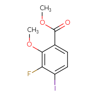 Chemical structure of methyl 3-fluoro-4-iodo-2-methoxybenzoate - CSSB00011084191