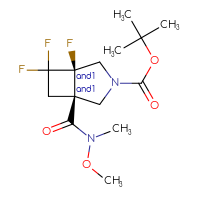 Chemical structure of rac-tert-butyl (1R,5S)-5,6,6-trifluoro-1-[methoxy(methyl)carbamoyl]-3-azabicyclo[3.2.0]heptane-3-carboxylate - CSSB21291564153