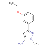 Chemical structure of 3-(3-ethoxyphenyl)-1-methyl-1H-pyrazol-5-amine - CSSB00021565027