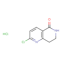 Chemical structure of 2-chloro-5,6,7,8-tetrahydro-1,6-naphthyridin-5-one hydrochloride - CSSB21408707896