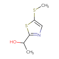 Chemical structure of 1-[5-(methylsulfanyl)-1,3-thiazol-2-yl]ethan-1-ol - CSSB00011034673