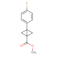 Chemical structure of methyl 3-(4-fluorophenyl)bicyclo[1.1.0]butane-1-carboxylate - CSSB14869036428