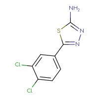 Chemical structure of 5-(3,4-dichlorophenyl)-1,3,4-thiadiazol-2-amine - CSSB00011230184