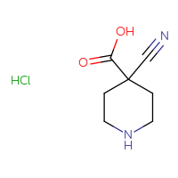 Chemical structure of 4-cyanopiperidine-4-carboxylic acid hydrochloride - CSSB00103146449