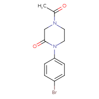 Chemical structure of 4-acetyl-1-(4-bromophenyl)piperazin-2-one - CSSB21291564901