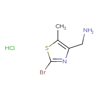 Chemical structure of 1-(2-bromo-5-methyl-1,3-thiazol-4-yl)methanamine hydrochloride - CSSB00159270303
