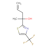 Chemical structure of 2-[4-(trifluoromethyl)-1,3-thiazol-2-yl]pent-4-en-2-ol - CSSB02496577525