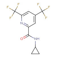 Chemical structure of N-cyclopropyl-4,6-bis(trifluoromethyl)pyridine-2-carboxamide - CSSB00138433340