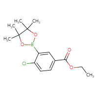 Chemical structure of ethyl 4-chloro-3-(4,4,5,5-tetramethyl-1,3,2-dioxaborolan-2-yl)benzoate - CSSB00011102637