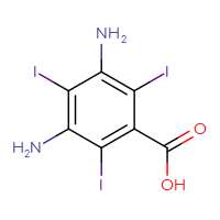 Chemical structure of 3,5-diamino-2,4,6-triiodobenzoic acid - CSSB00010000617