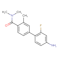 Chemical structure of 4'-amino-2'-fluoro-N,N,3-trimethyl-[1,1'-biphenyl]-4-carboxamide - CSSB06718837479