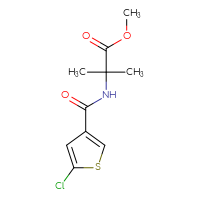 Chemical structure of methyl 2-[(5-chlorothiophen-3-yl)formamido]-2-methylpropanoate - CSSB00060900635