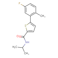 Chemical structure of 5-(5-fluoro-2-methylphenyl)-N-(propan-2-yl)thiophene-2-carboxamide - CSSB06582138212
