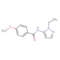 Chemical structure of N-(1-ethyl-1H-pyrazol-5-yl)-4-methoxybenzamide - CSSB00026157021