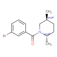 Chemical structure of rac-(2R,5R)-1-(3-bromobenzoyl)-2,5-dimethylpiperidine - CSSB21432460843