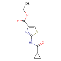 Chemical structure of ethyl 2-cyclopropaneamido-1,3-thiazole-4-carboxylate - CSSB00044765042