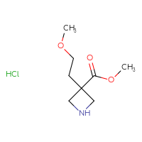 Chemical structure of methyl 3-(2-methoxyethyl)azetidine-3-carboxylate hydrochloride - CSSB20269569916