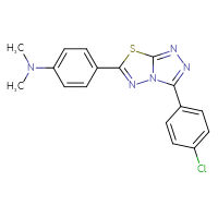 Chemical structure of 4-[3-(4-chlorophenyl)-[1,2,4]triazolo[3,4-b][1,3,4]thiadiazol-6-yl]-N,N-dimethylaniline - CSSB00121624191
